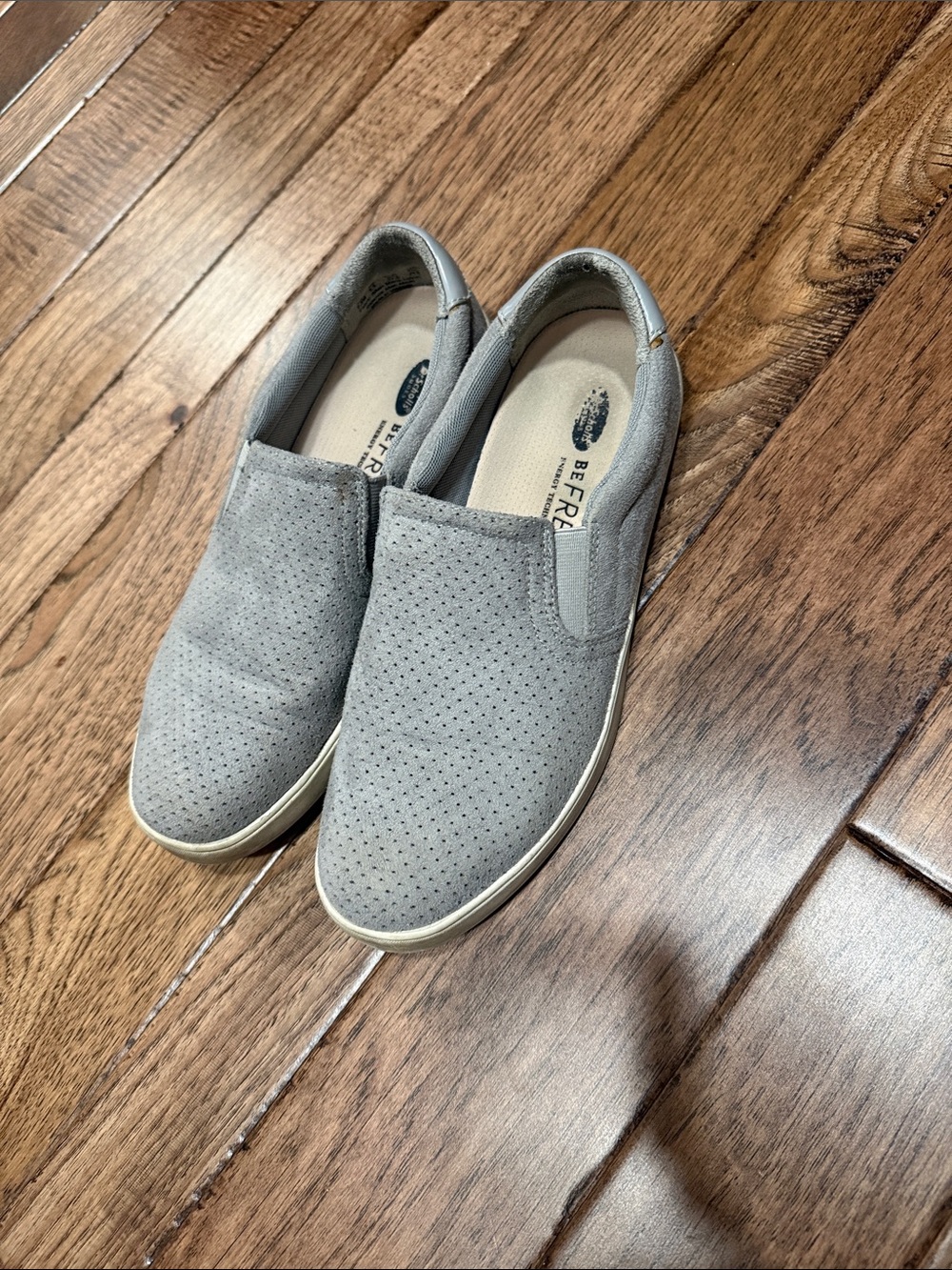 Dr. Scholl's Perforated Slip-On Flats - Light Gray